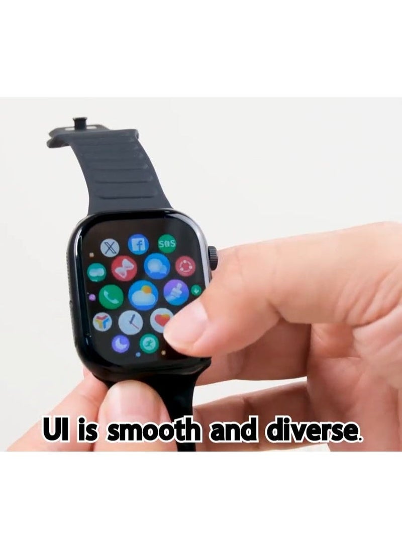 modio SM06 Smartwatch – Black, SIM Card Support, Dual Camera, 3 Interchangeable Straps, Wireless Charging, Unisex Design for Ladies & Gents, Fitness Tracker, Heart Rate & Activity Monitoring, Notifications, Stylish & Durable - Image 4